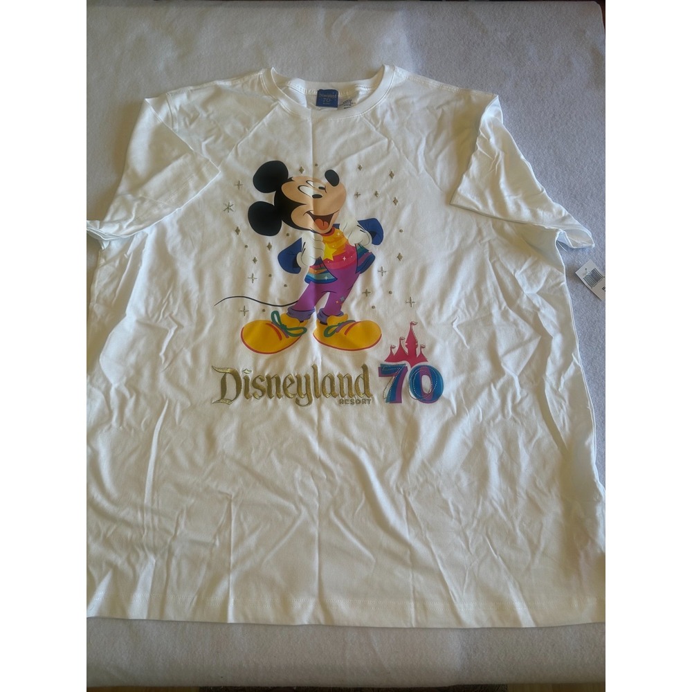 Disneyland Resort 70th Anniversary T Shirt XXL White Mickey Mouse Graphic NWT